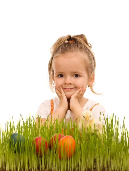 Bambina che si prepara per Pasqua — Foto Stock