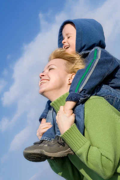 Mother and son having fun — Stockfoto