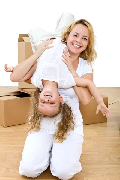 Woman and little girl playing — Stock Photo, Image