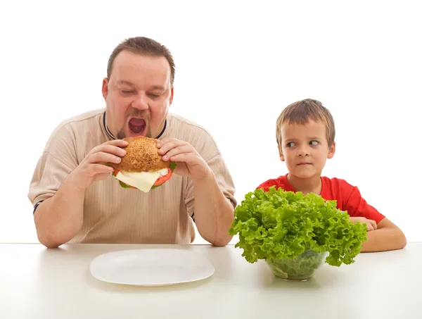 Hälsosamt ätande - undervisning av exempel — Stockfoto