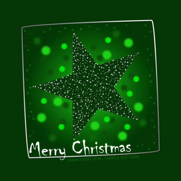 Zelená vánoční hvězda pohlednice ilustrace — Stockový vektor