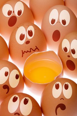 Frightened eggs - horror concept clipart