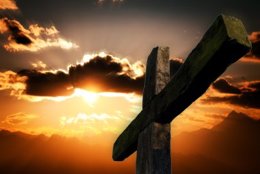 Cross and sunset clipart