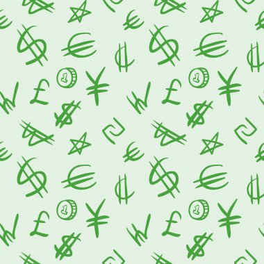 World currency symbols clipart