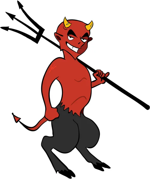 Devil with pitchfork — Stock Vector