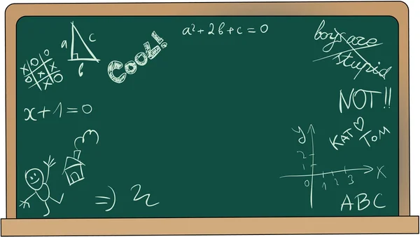Blackboard with doodles. — Stock Vector
