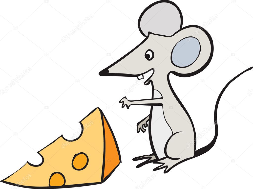 Mouse and a slice of cheese