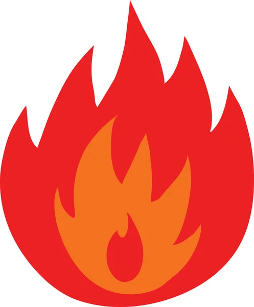 Tűz láng elszigetelt jelképe — Stock Vector