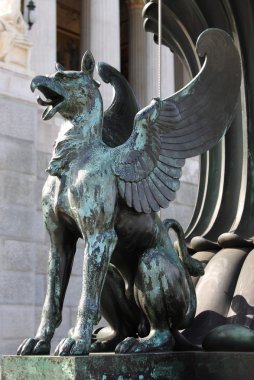 Statue of a griffin clipart