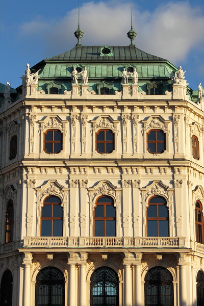 The facade of of Belvedere Palace in Vienna (Austria)