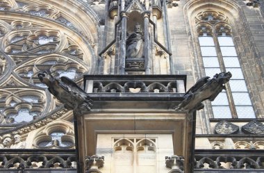 Gargoyles in St. Vitus Cathedral, Prague clipart