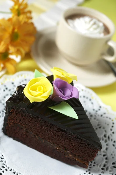 Chocolate Drink With Chocolate Cake — Stock Photo, Image