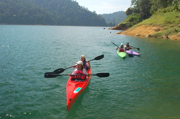 Kayaking on lake Stock Photo