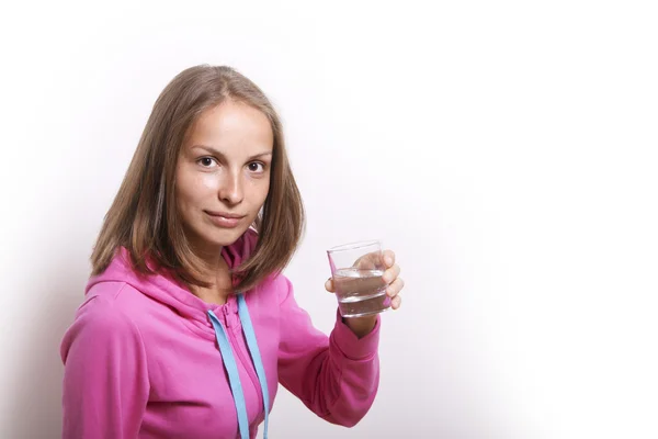 Woman with glass of water — Stock Photo, Image