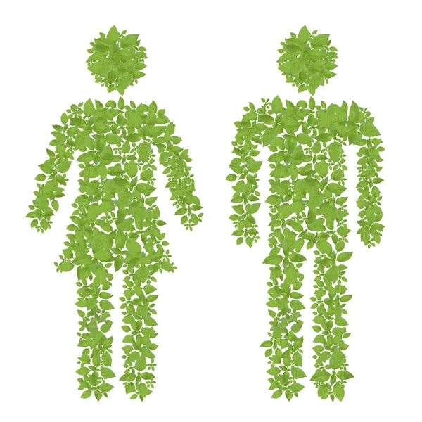 Zielonych roślin męskich i żeńskich ikona — Zdjęcie stockowe