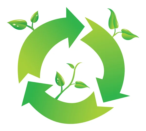 Grön återvinningssymbol — Stockfoto