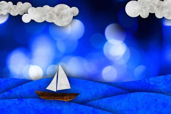 Zeilboot, zee illustratie — Stockfoto