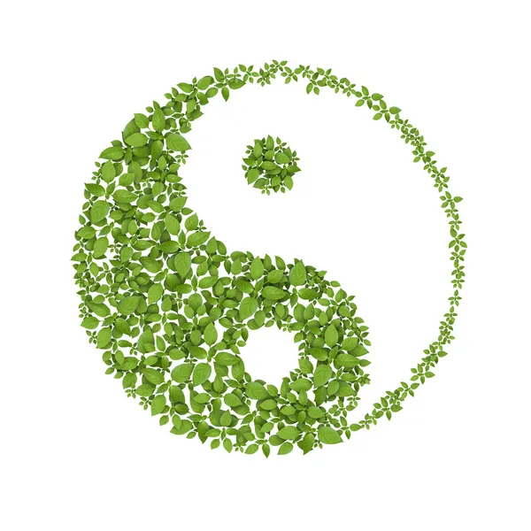 Floral yin yang symbol, natural harmonies icon — Stock Photo, Image