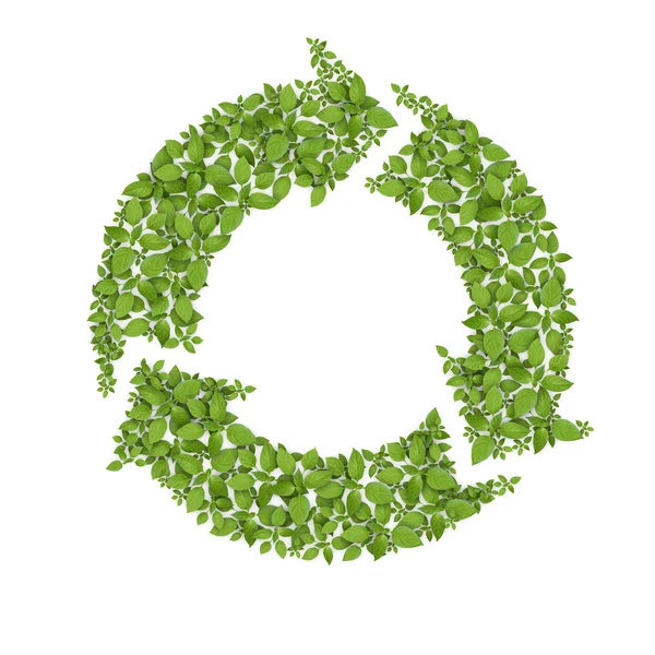 Symbole de recyclage de l'herbe — Photo