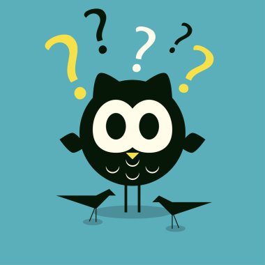 Curios owl background clipart