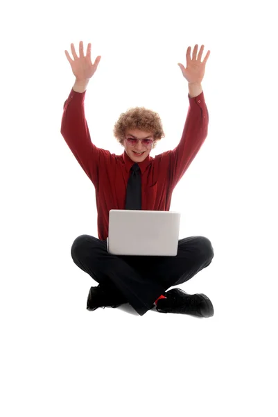 stock image Businessman sitting with Laptop