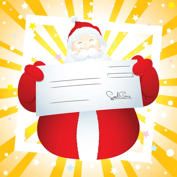 Санта-Клаус с чеком — стоковый вектор