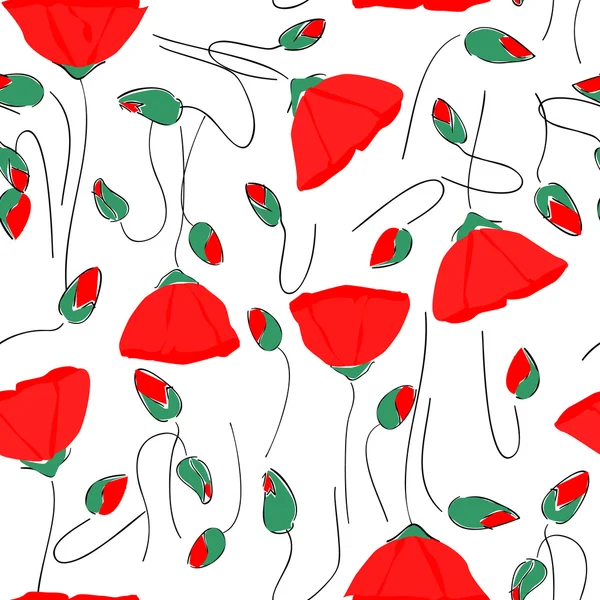罂粟红 — 图库矢量图片