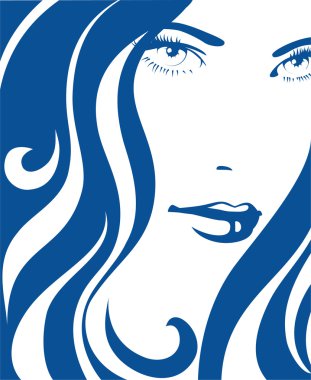 Girl with wavy hair clipart