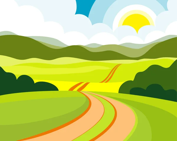 Stock vector Summer road