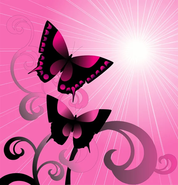 Ornament s motýly — Stockový vektor