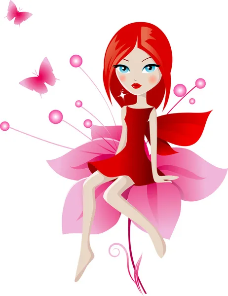 Fairy on flower — Stock Vector