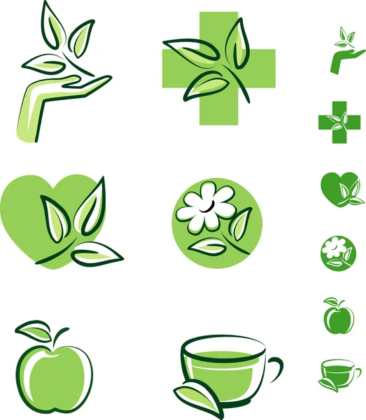 Groene pictogrammen — Stockvector