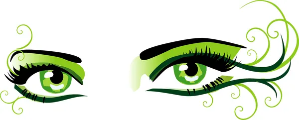 Ojos verdes — Vector de stock