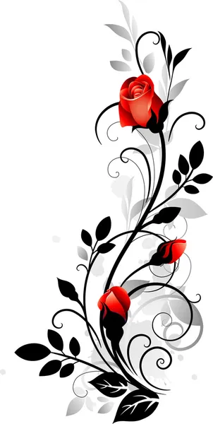 Ornament s růží — Stockový vektor