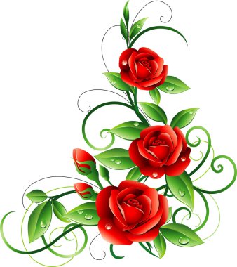 Red roses clipart