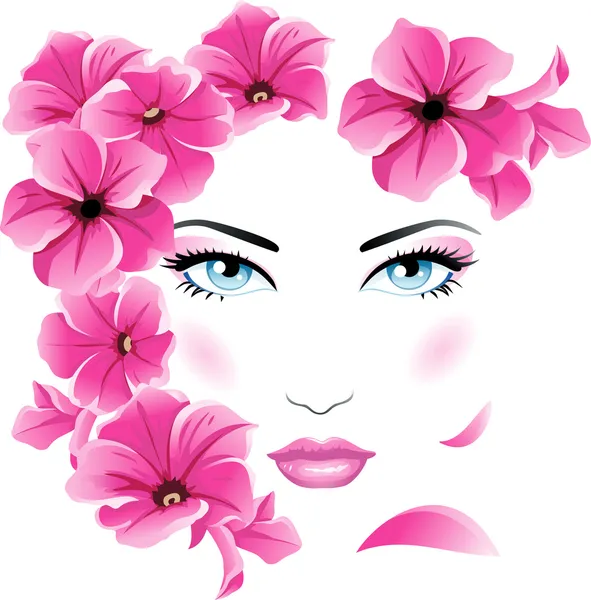 Chica floral — Vector de stock