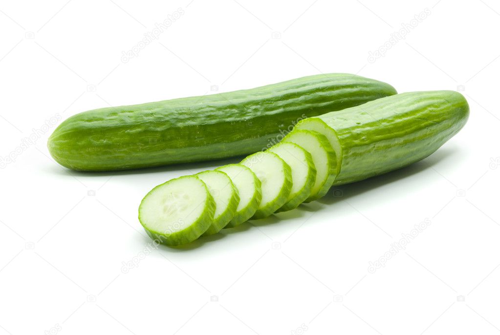 Two slice cucumbers