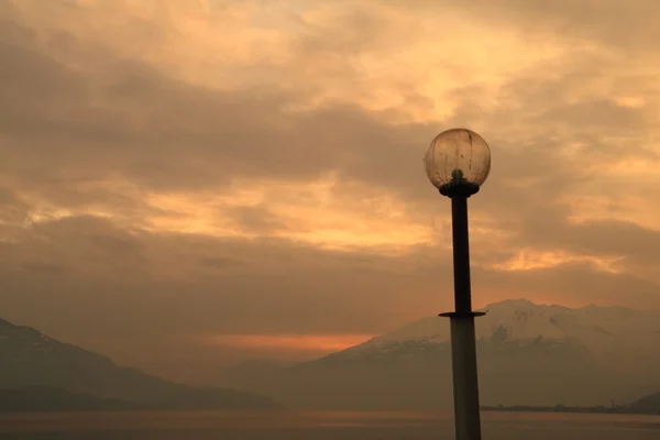 Jezioro Como o zachodzie słońca — Zdjęcie stockowe
