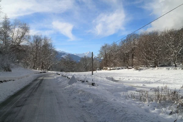 Дорога и снег — стоковое фото