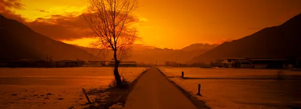 Zachód słońca idealna Alp — Zdjęcie stockowe