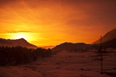 Alpler günbatımı - Poira(Valtellina) - İtalya