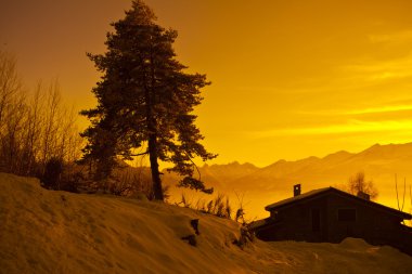 Alpler günbatımı - Poira(Valtellina) - İtalya