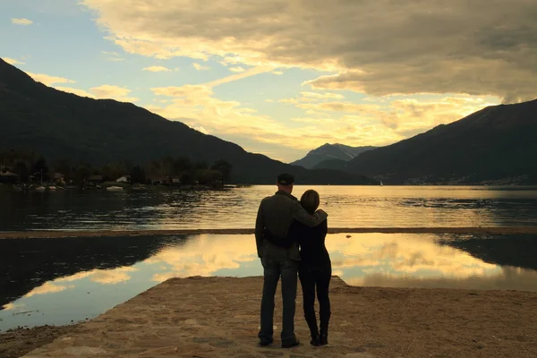 stock image Como lake at sunset