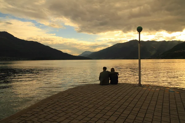 stock image Como lake at sunset