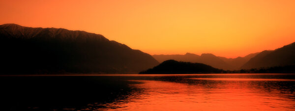 Como lake at sunset