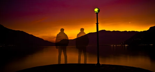 Man & zonsondergang — Stockfoto