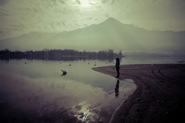 Lago Como al atardecer — Foto de Stock