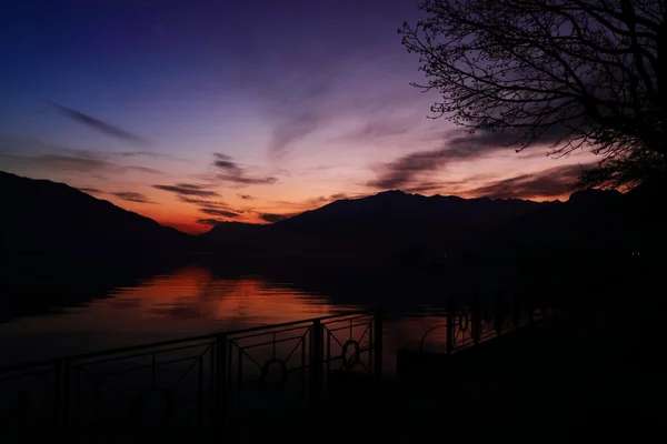Gün batımında Como Gölü — Stok fotoğraf