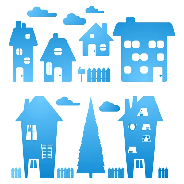 stock vector Blue Houses