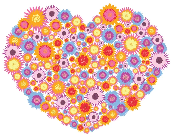 Fleurs coeur — Image vectorielle